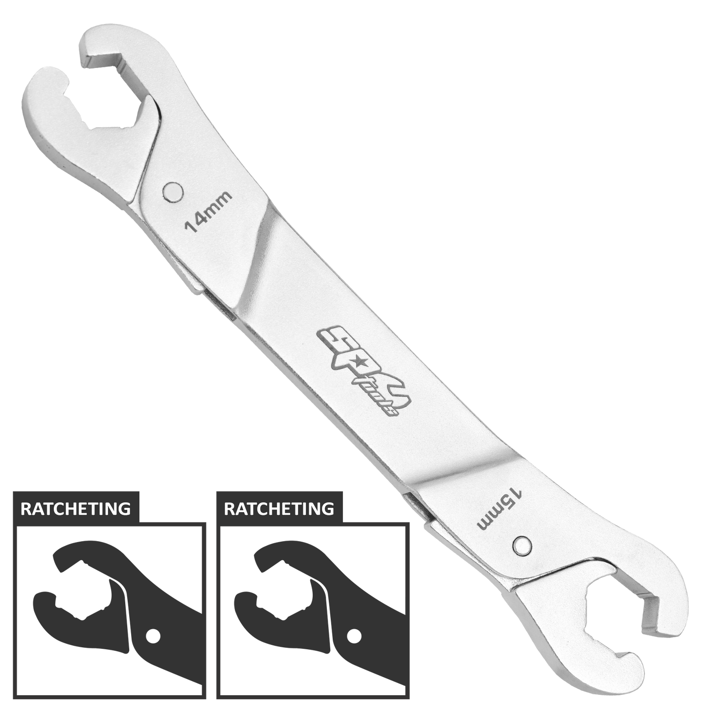 SP Tools Spanner Flare Nut Ratcheting 14*15mm (9/16"X19/32") SP16045
