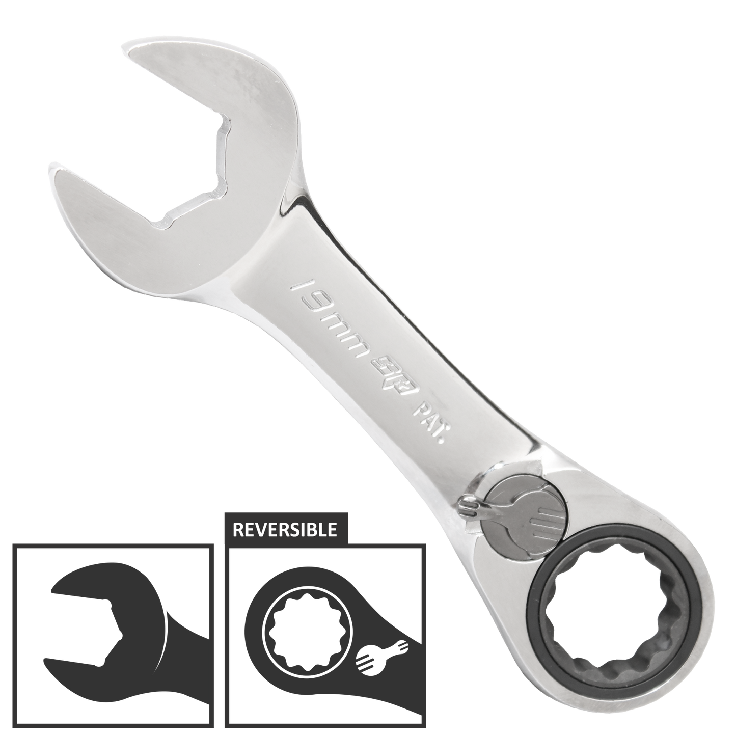 SP Tools Spanner ROE Stubby Reversible Geardrive Metric 16mm  SP17216