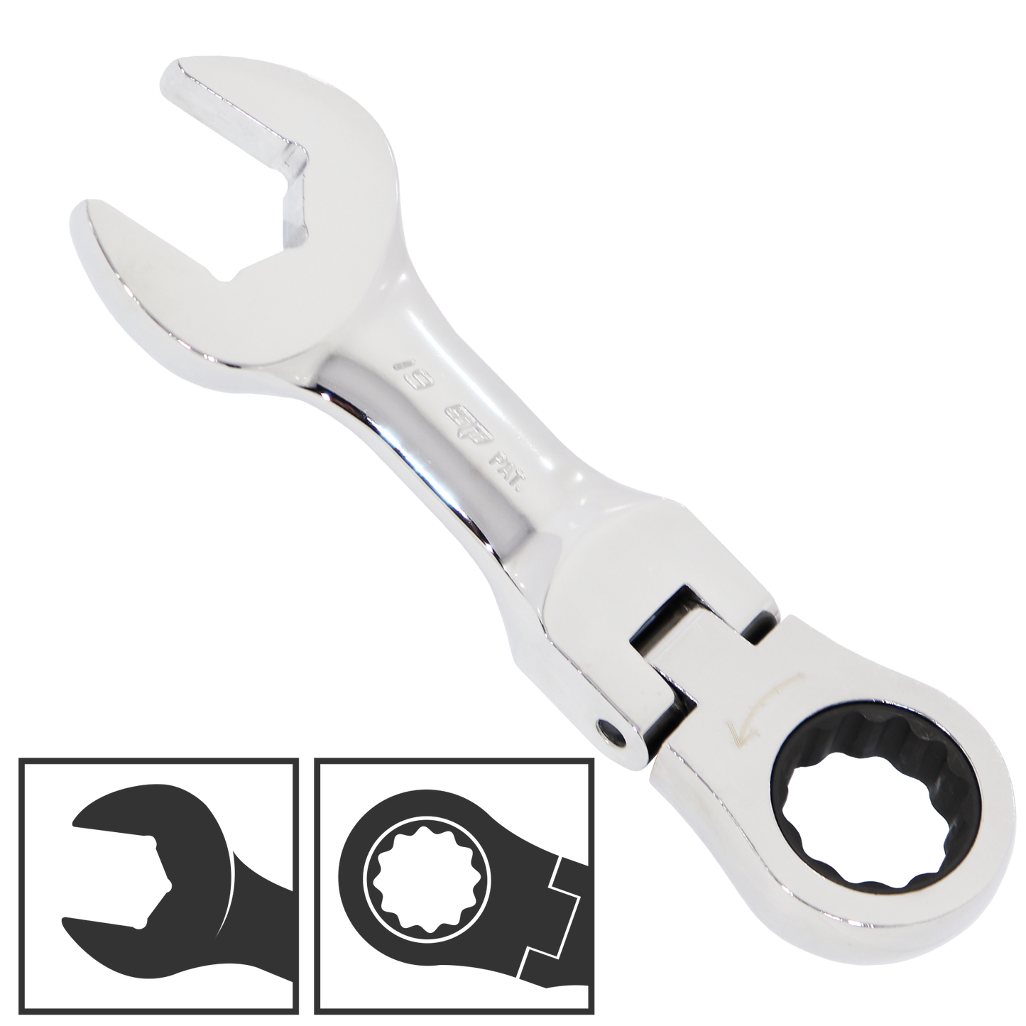 SP Tools Spanner ROE Stubby Flexhead Geardrive Metric 7mm  SP17307