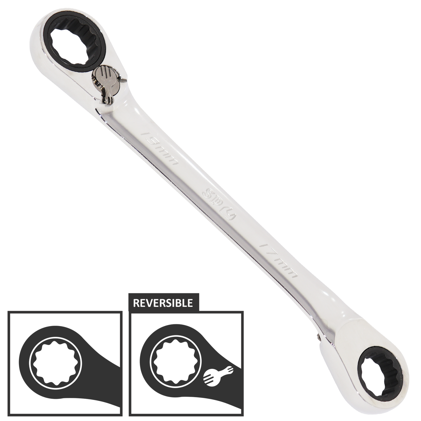 SP Tools Spanner Double Ring Reversible Geardrive Metric 10mm x 11mm  SP17610