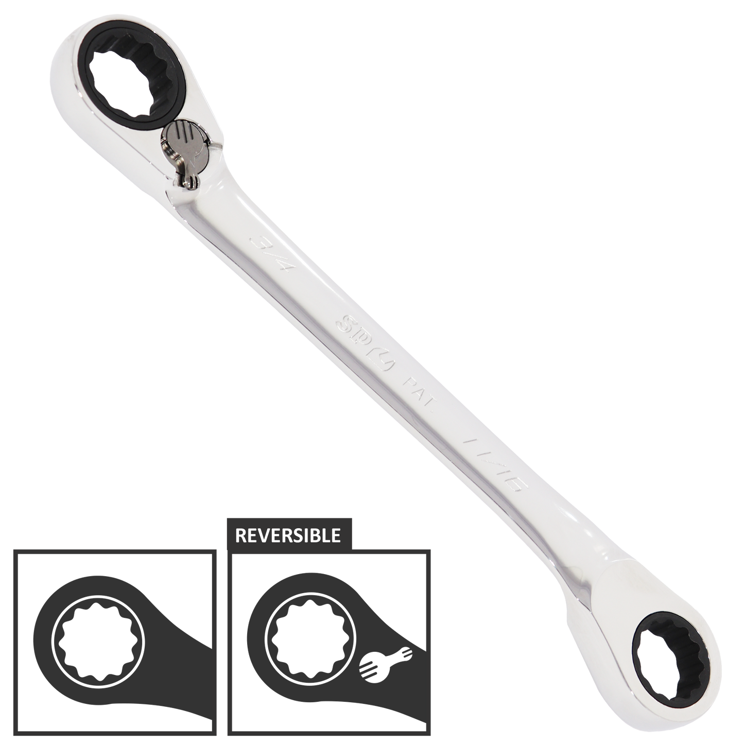 SP Tools Spanner Double Ring Reversible Geardrive SAE 7/16" x 1/2"  SP17654