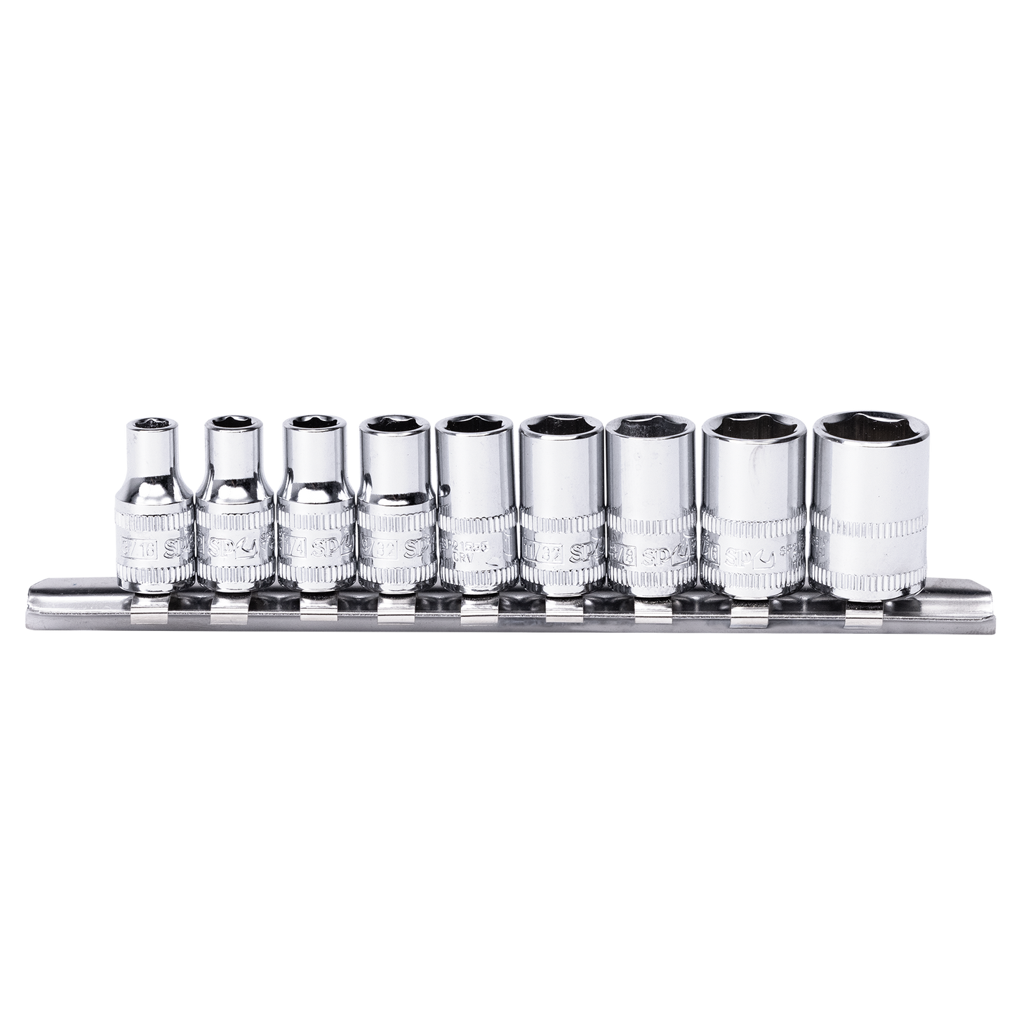 SP Tools Socket Rail - 1/4Dr 6Pt 9pc SAE SP20133