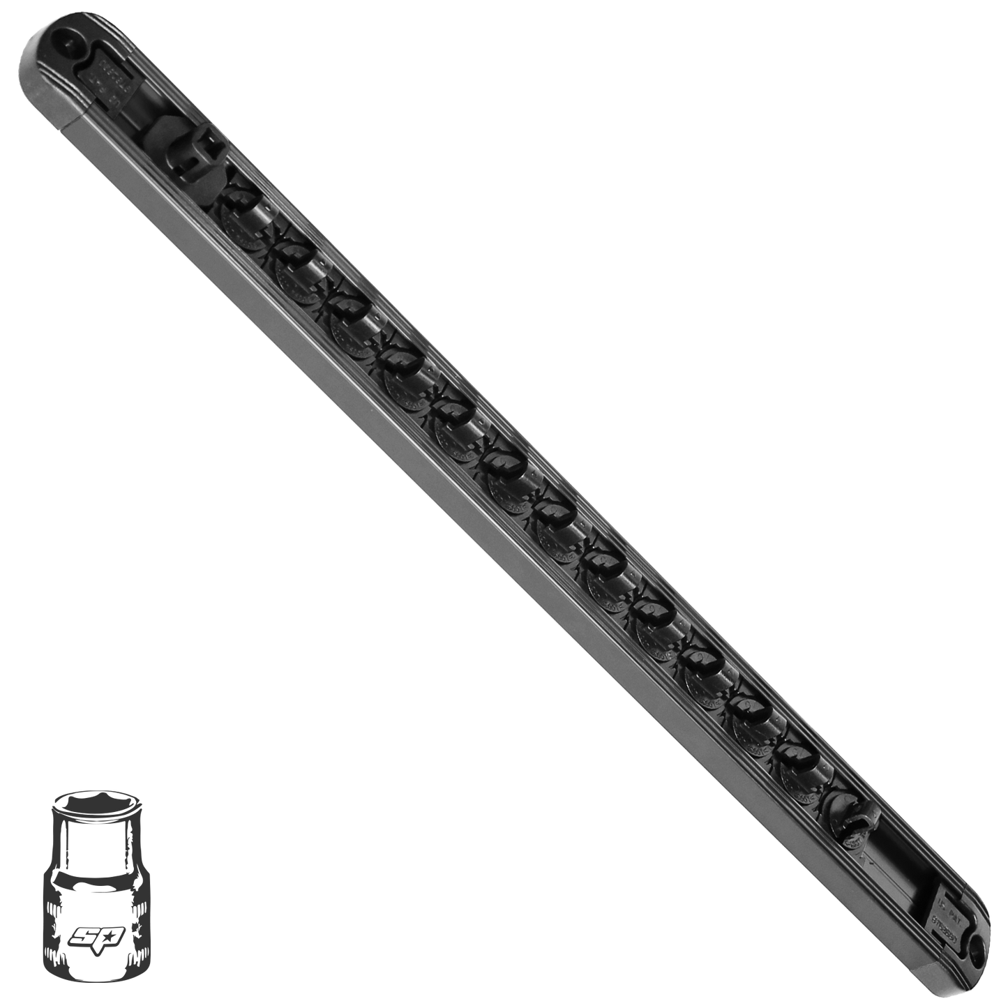 SP Tools Socket Rail 1/4'Dr Holds 13pc Black SP201RQM