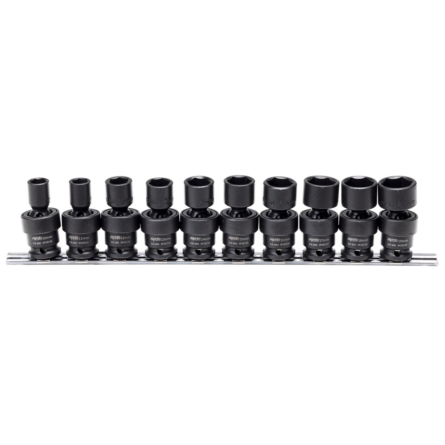 SP Tools Socket Set Impact Swivel 10pc Metric 3/8Dr 6Pt SP20256