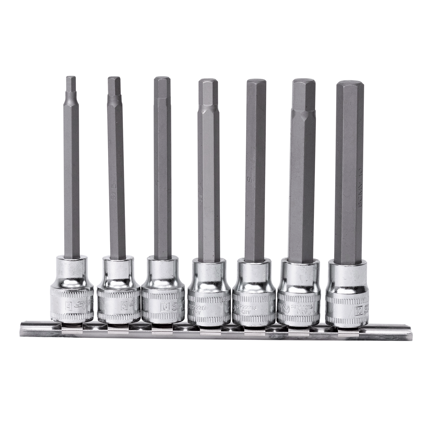 SP Tools Socket Rail - 3/8" Dr 100mm Metric Inhex Bit 7pc Set SP20547