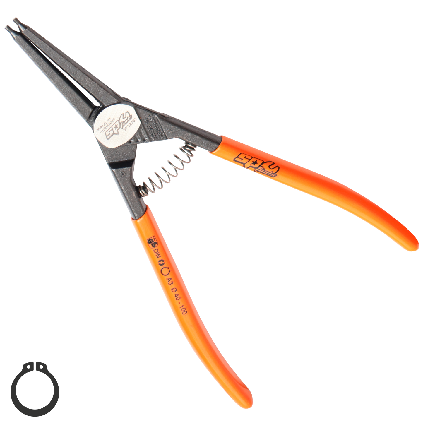 SP Tools Pliers & Cutters - HD Circlip External Straight (40-100mm) Precision 220mm SP32381