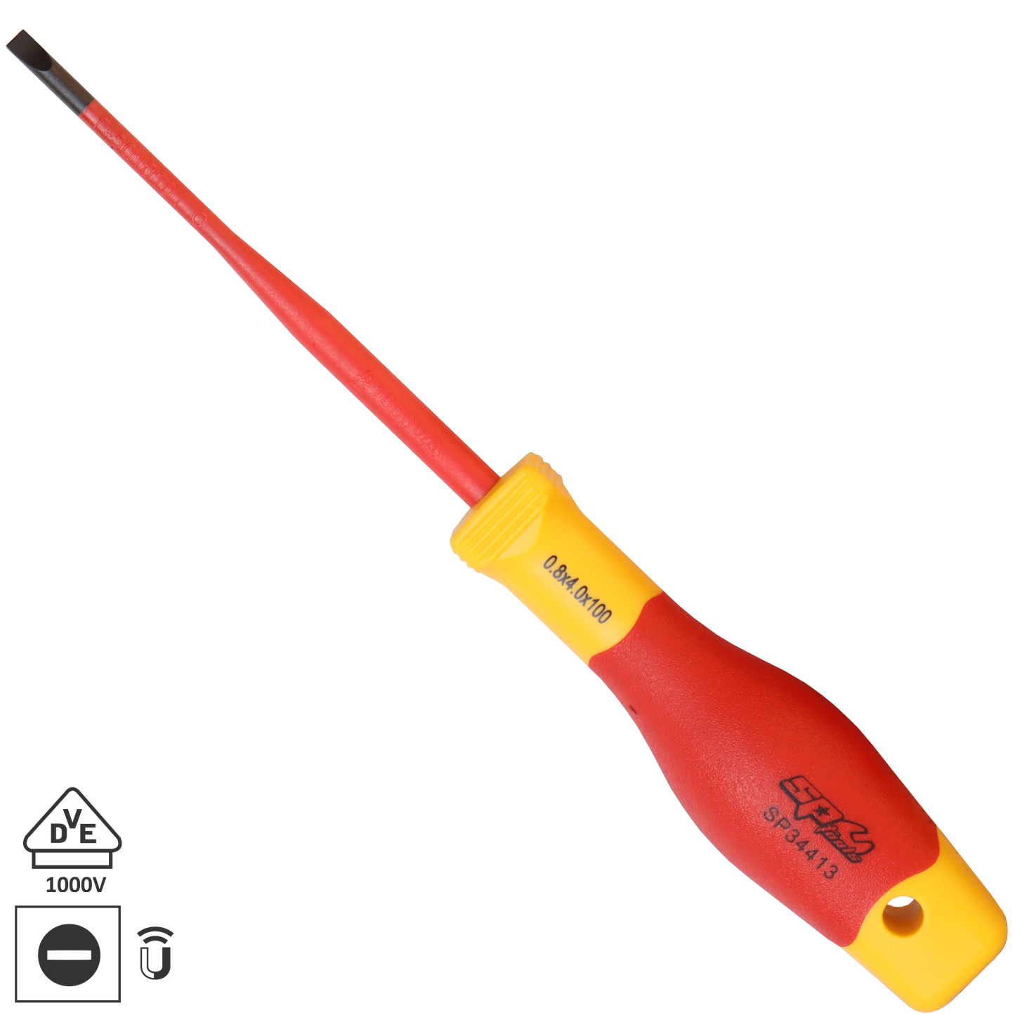 SP Tools Screwdriver Vde Insulated Slotted 4.0X100mm SP34413