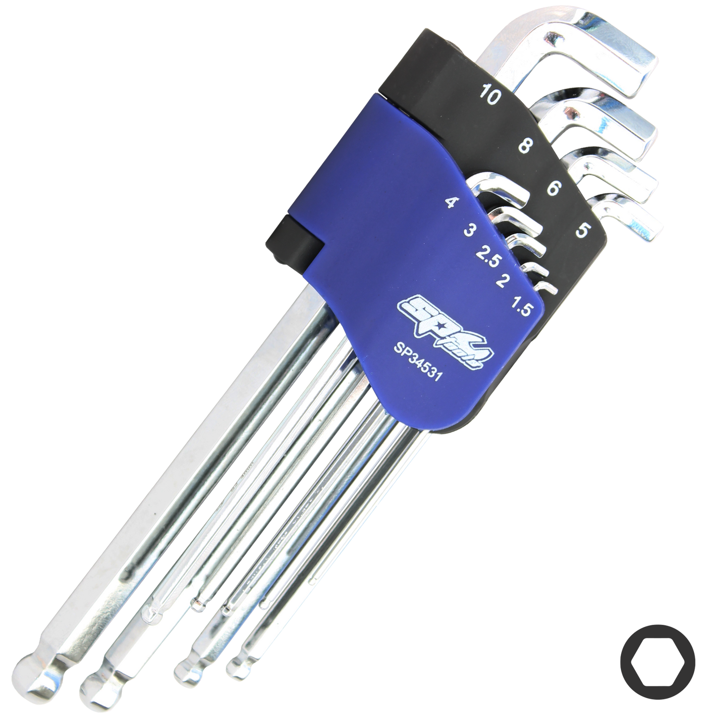 SP Tools Key Set 9pc Metric Stubby Ball Drive Hex SP34531