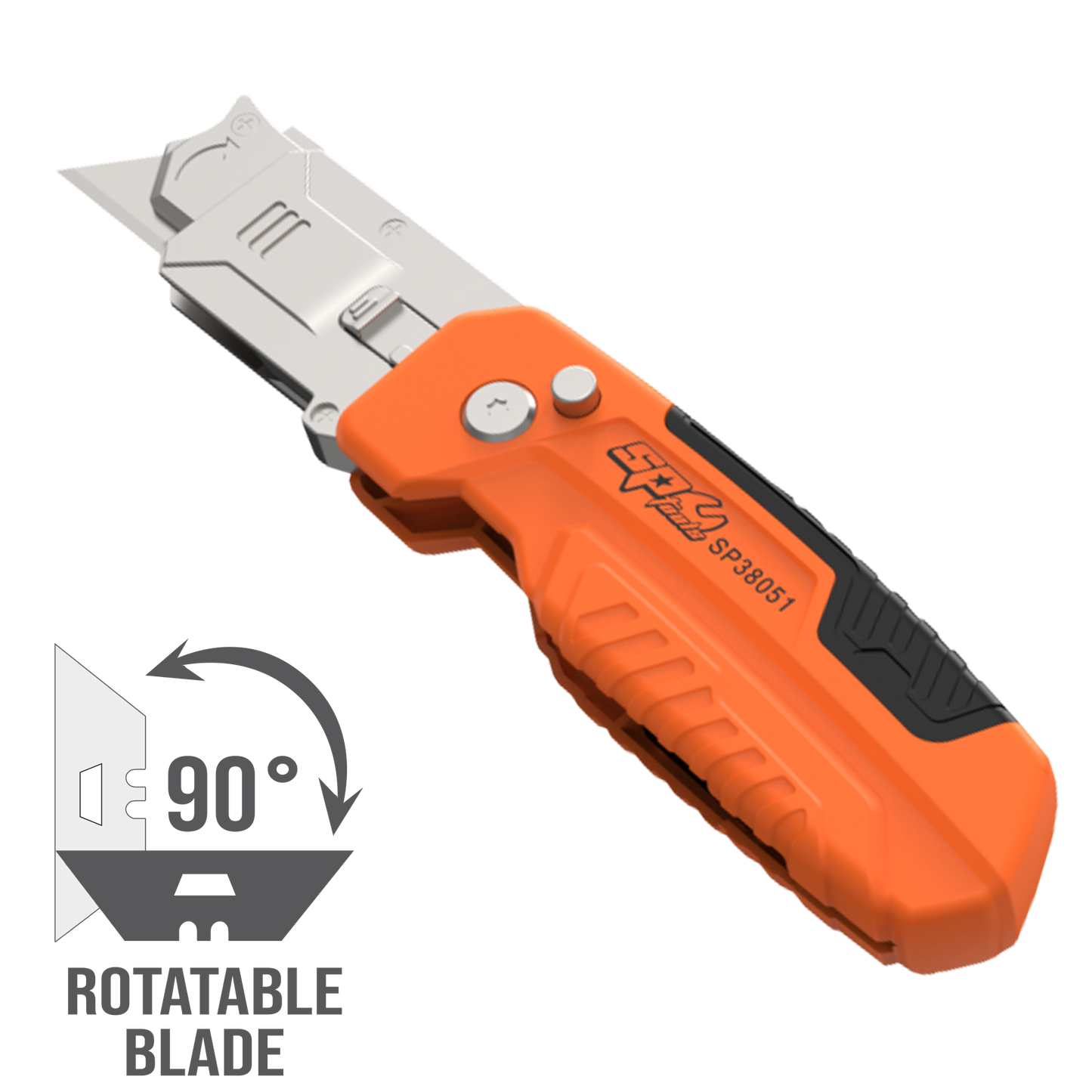 SP Tools Folding Lock-Back Utility Knife/Scraper W/90Deg Rotatable Blade SP38051