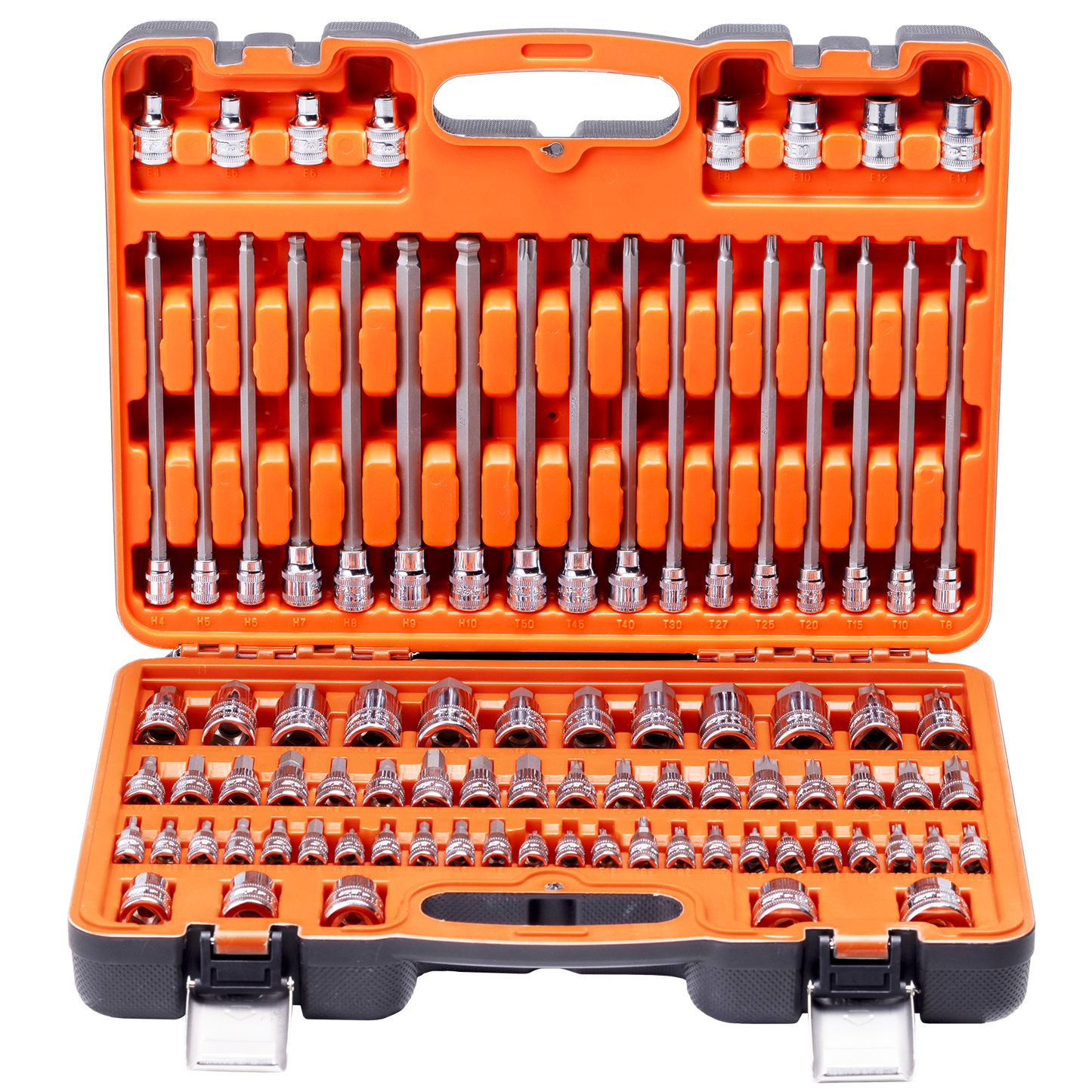 SP Tools 84Pc Metric/SAE 1/4 3/8 1/2in. Drive Hex & Torx Socket Bit Set SP39625