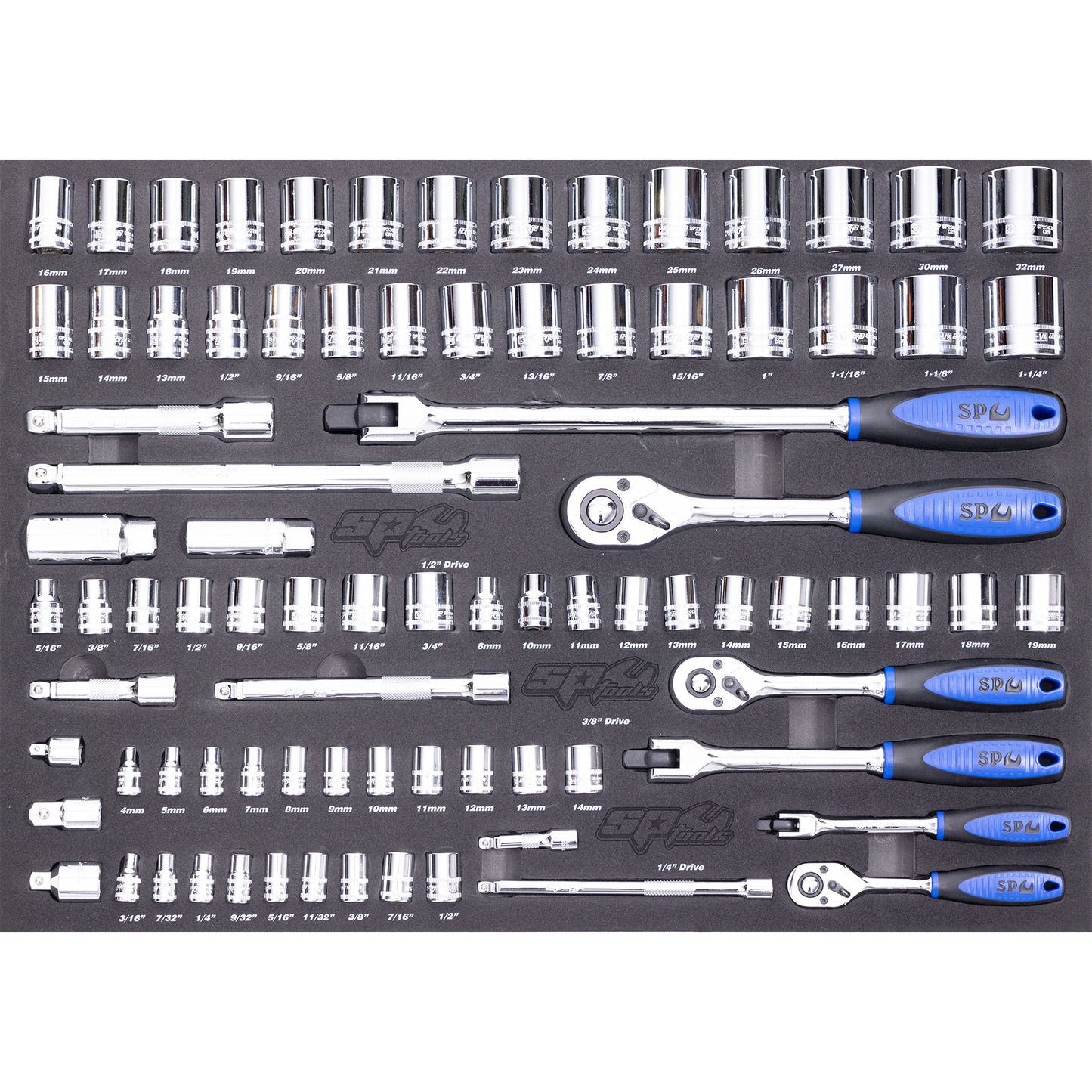 SP Tools Metric/SAE Socket and Accessories Toolkit SP50004