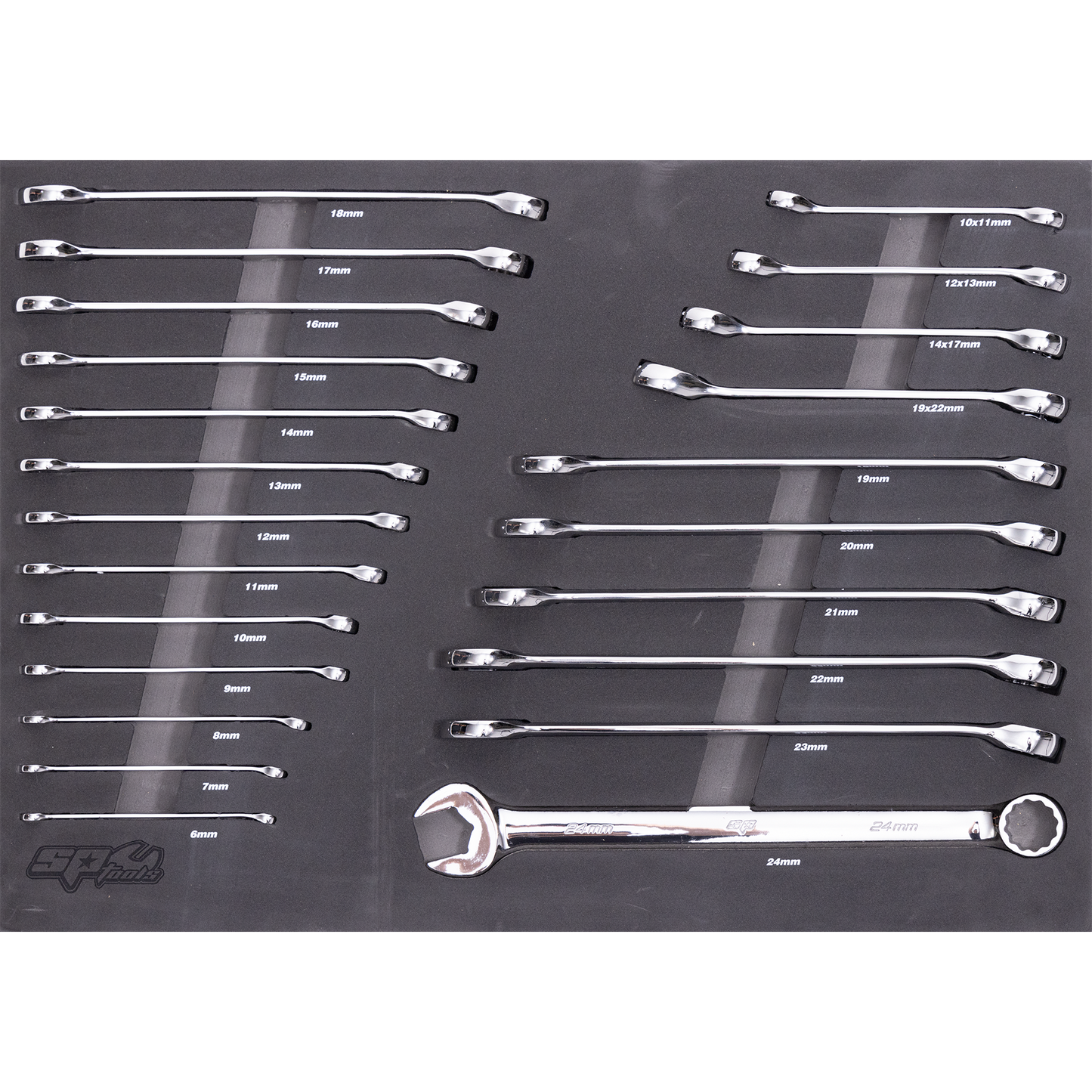 SP Tools 23Pc Metric Spanners EVA Foam Tray Tool Kit SP50022