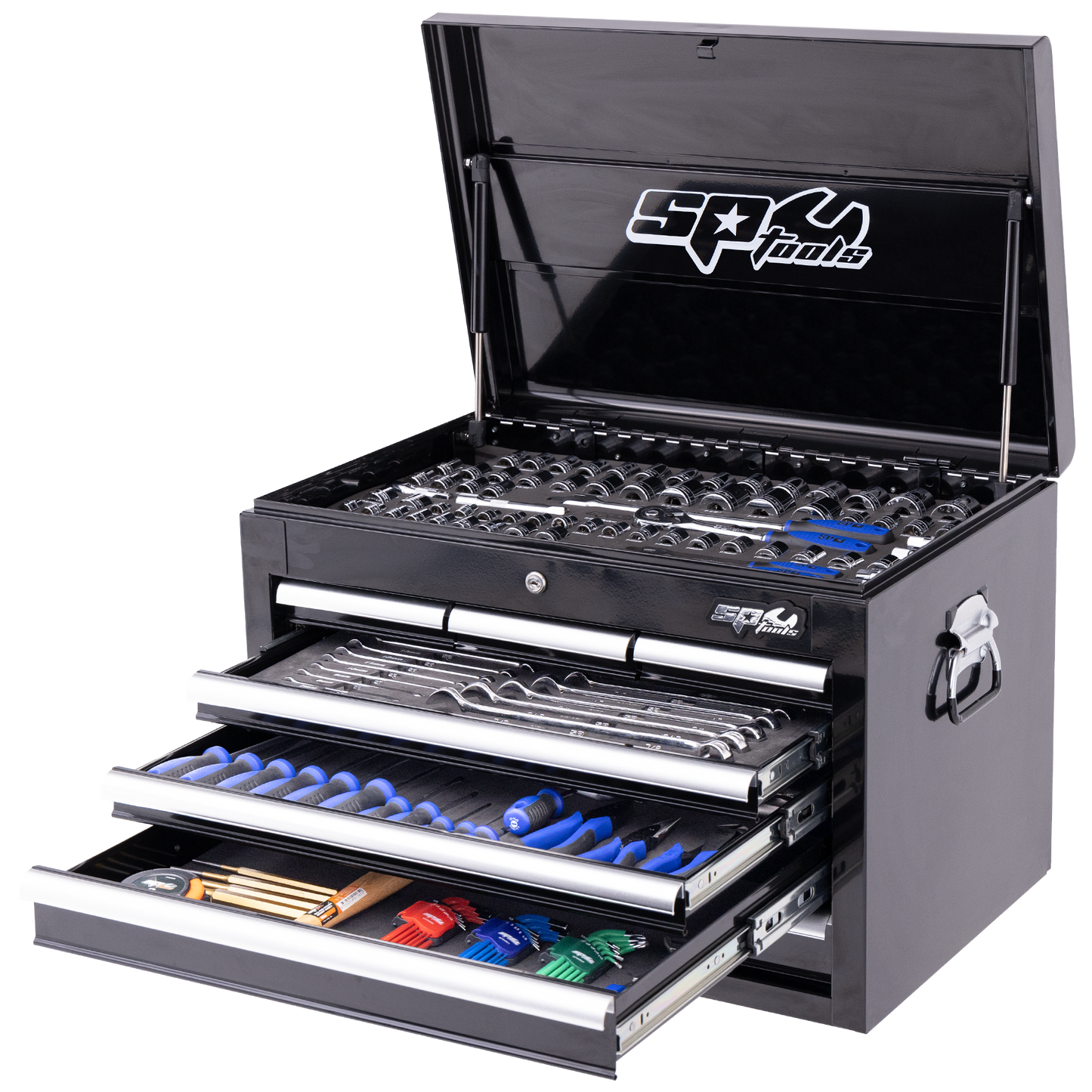 SP Tools 218Pc 7 Drawer Custom Series Tool Kit Black/Chrome SP50121