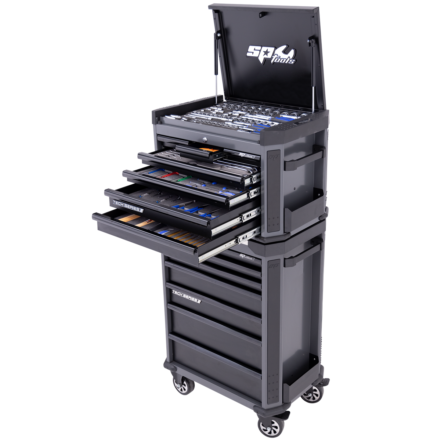 SP Tools 306Pc 14 Drawer Metric Tech Series Tool Kit Combo Diamond Black +EVA Foam SP50139DX