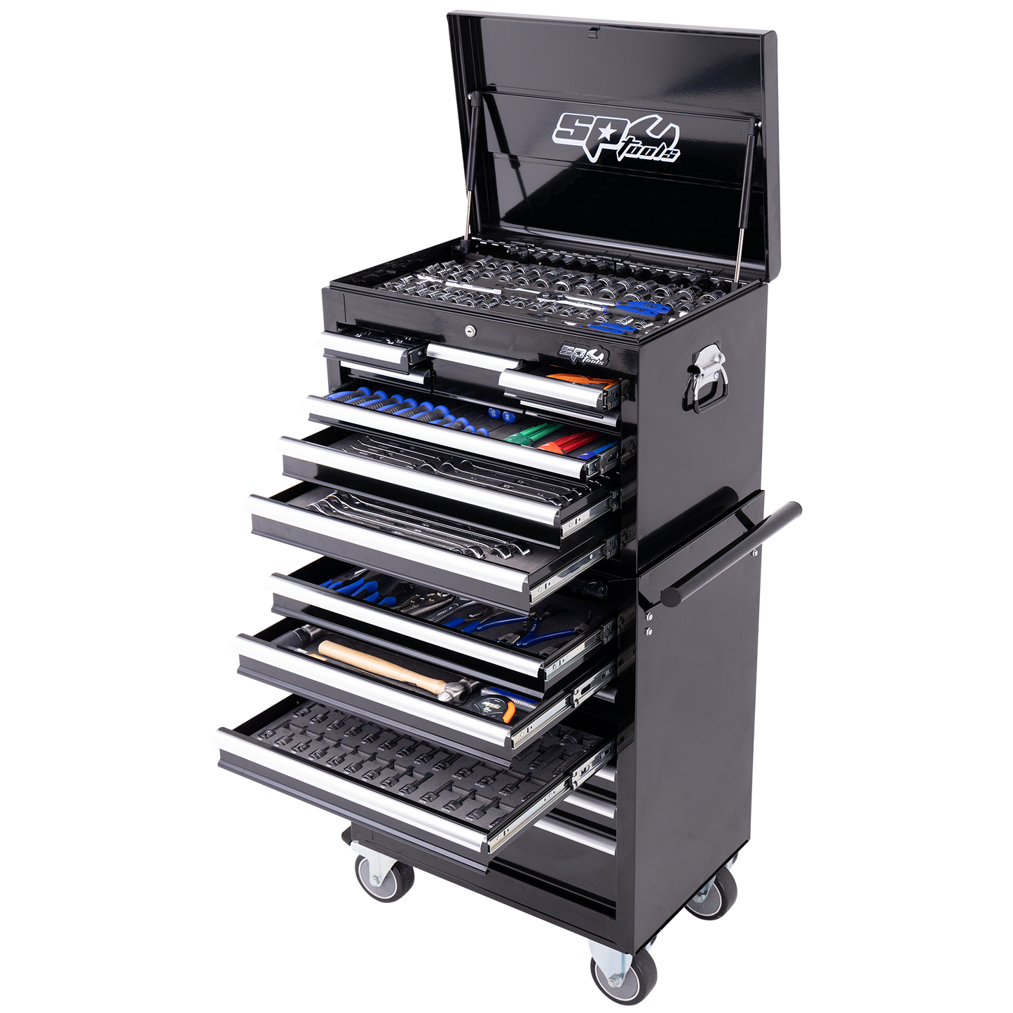 SP Tools 549Pc 15 Drawer Custom Tool Kit Combo Black/Chrome SP50164