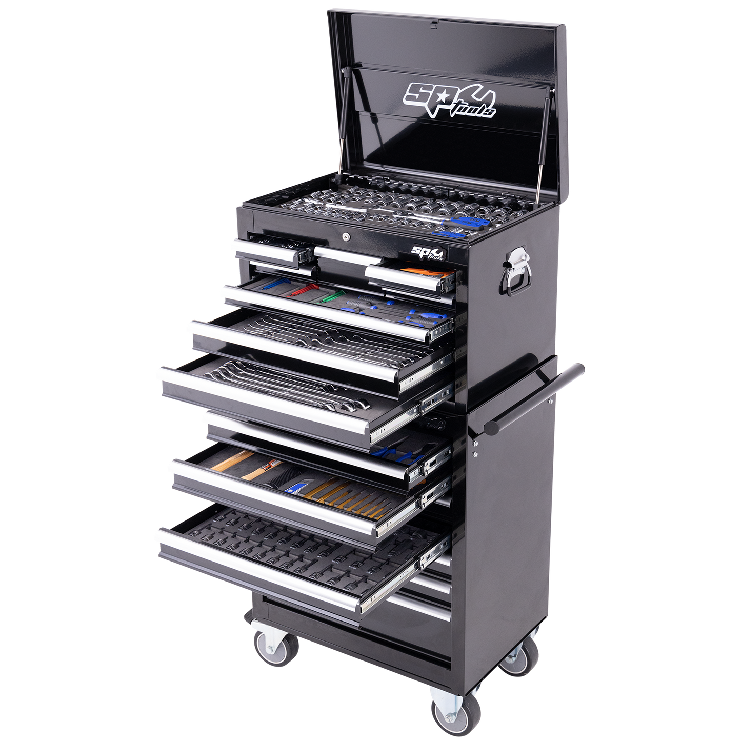 SP Tools 549Pc 14 Drawer Custom Tool Kit Combo Black/Chrome +EVA Foam SP50164X
