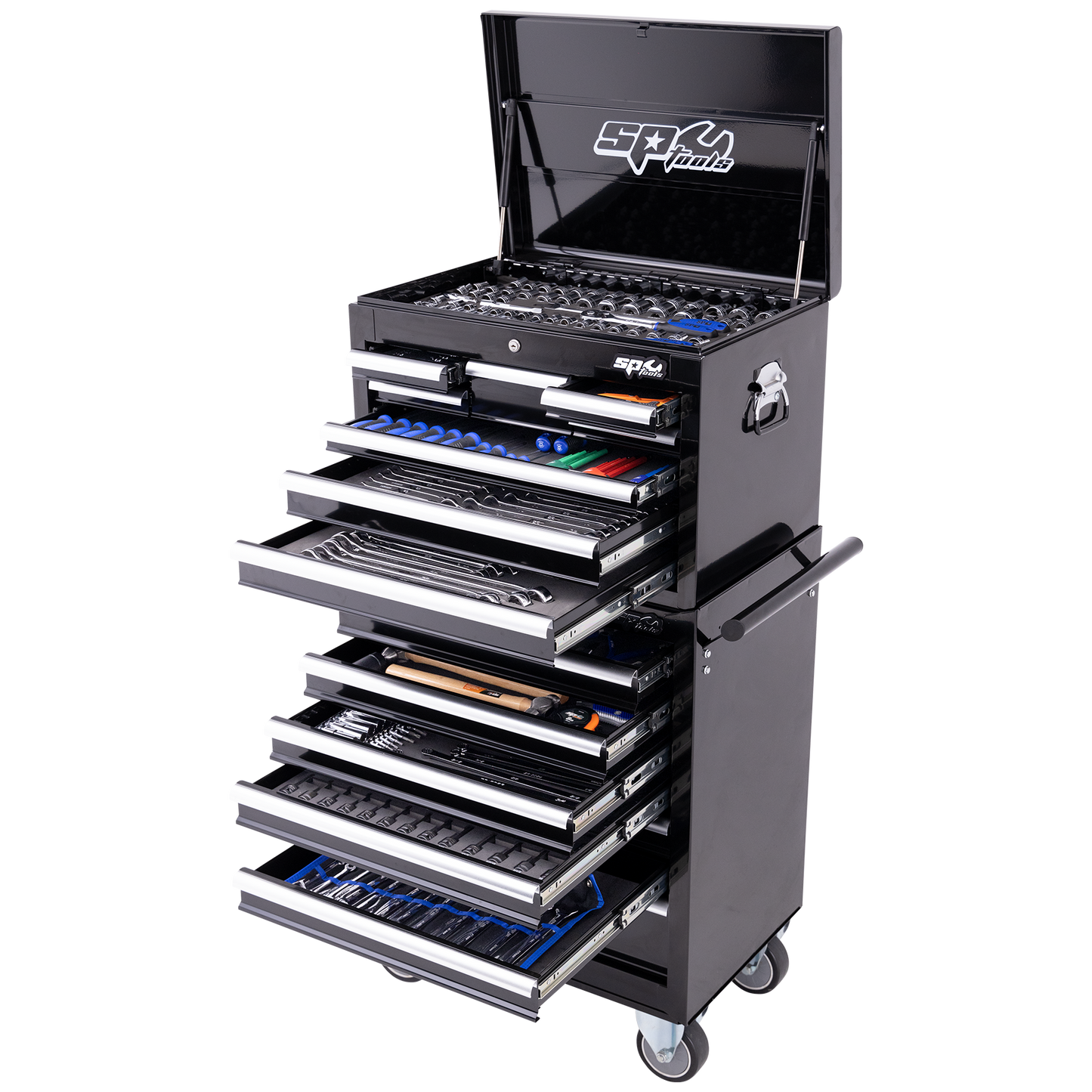 SP Tools 632Pc 14 Drawer Custom Tool Kit Combo Black/Chrome SP50165