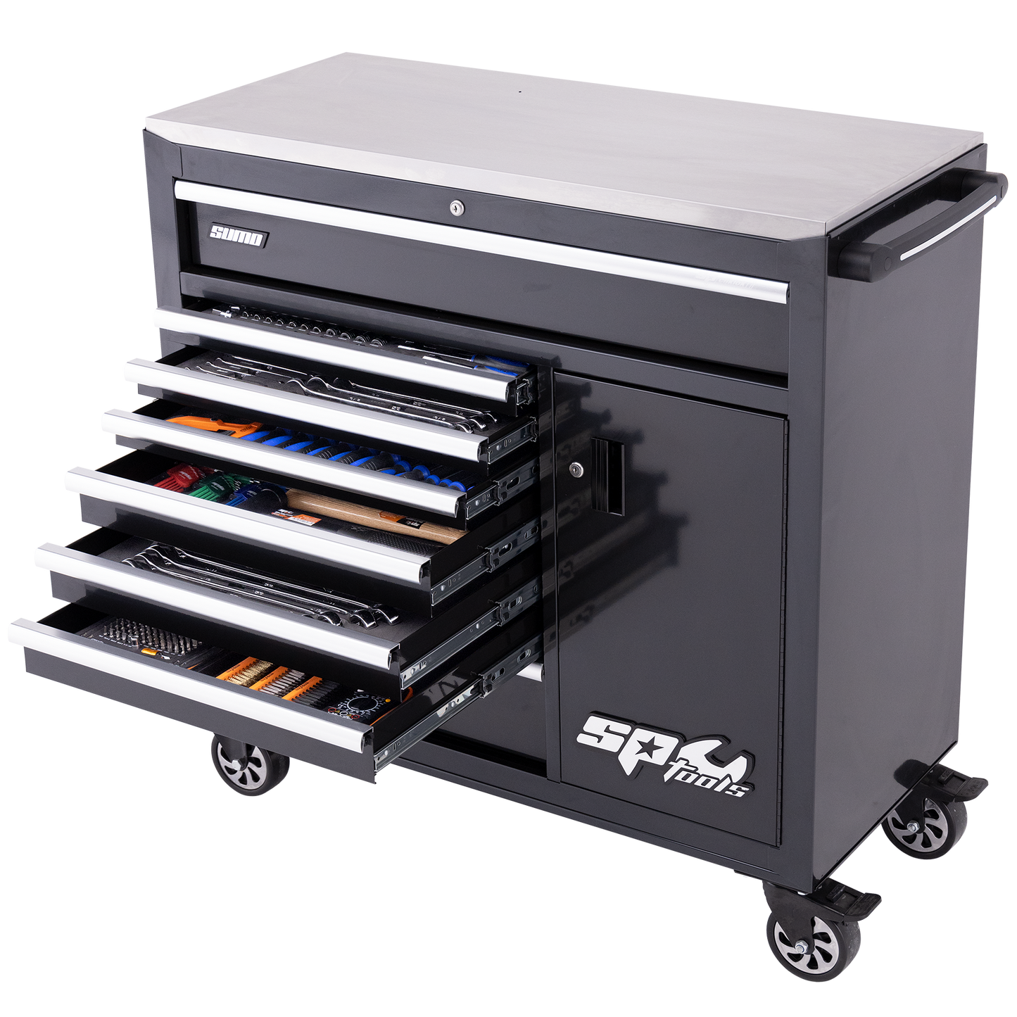 SP Tools 360Pc 9 Drawer Sumo Rollcab Tool Kit Diamond Black SP50616