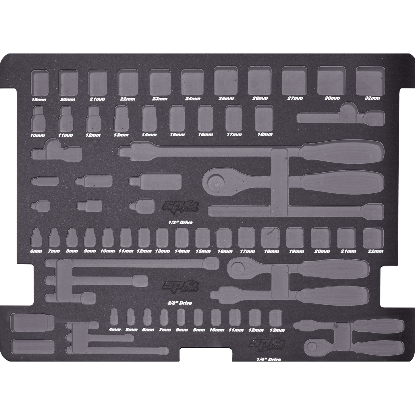SP Tools EVA Insert Foam Tray Suits Sockets Metric & Accessories 70Pc 590x440mm SP50901