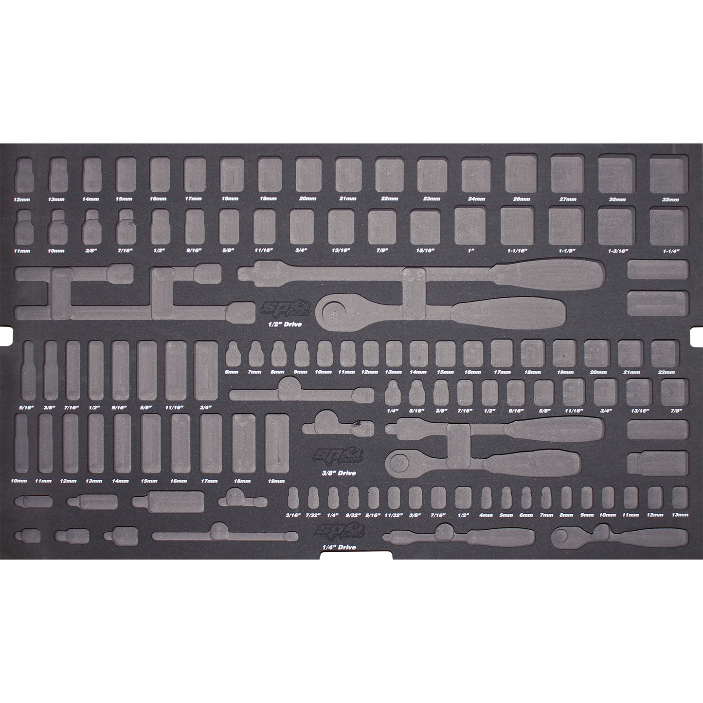 SP Tools EVA Insert Foam Tray Suits Sockets Metric/SAE & Accessories 122Pc 725x435mm SP50908