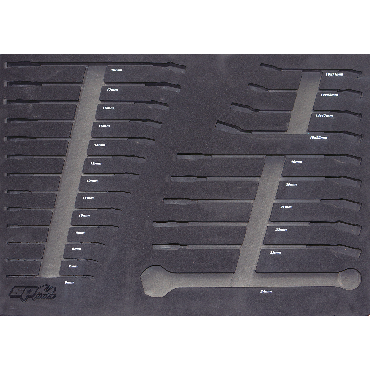 SP Tools EVA Insert Foam Tray Metric 23Pc (Suits Spanners) SP50922