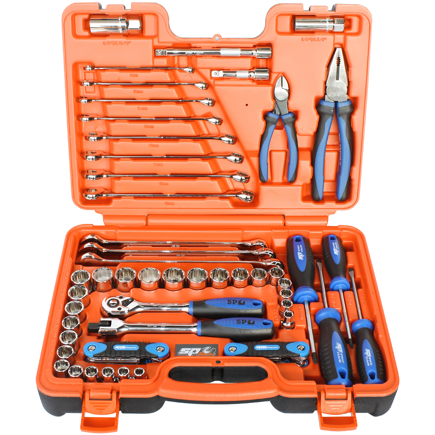 SP Tools 65Pc 3/8in. Drive Metric/SAE Tool Kit in X-Case SP51204