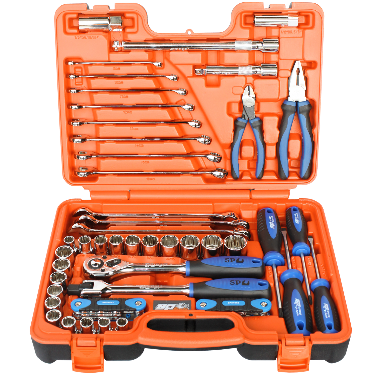 SP Tools 60Pc 1/2in. Drive Metric/SAE Tool Kit in X Case SP51205
