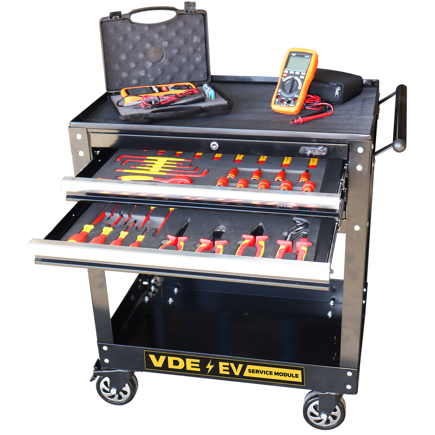SP Tools VDE 2 Drawer Electric Vehicle Service Module Rollcab Diagnostic Trolley SP55956