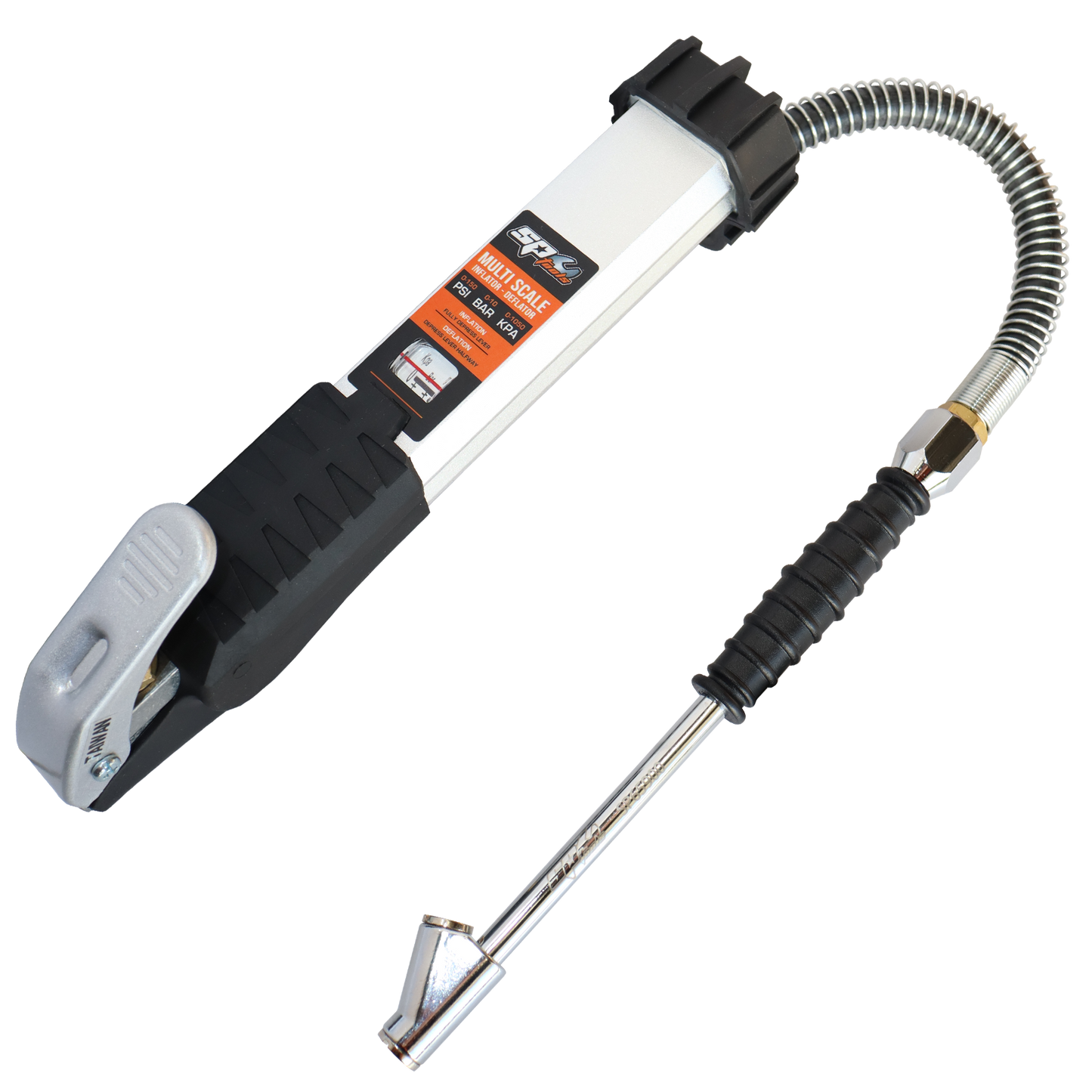 SP Tools Professional Tyre Inflator W/Deflator Convex Lens Gauge SP65900