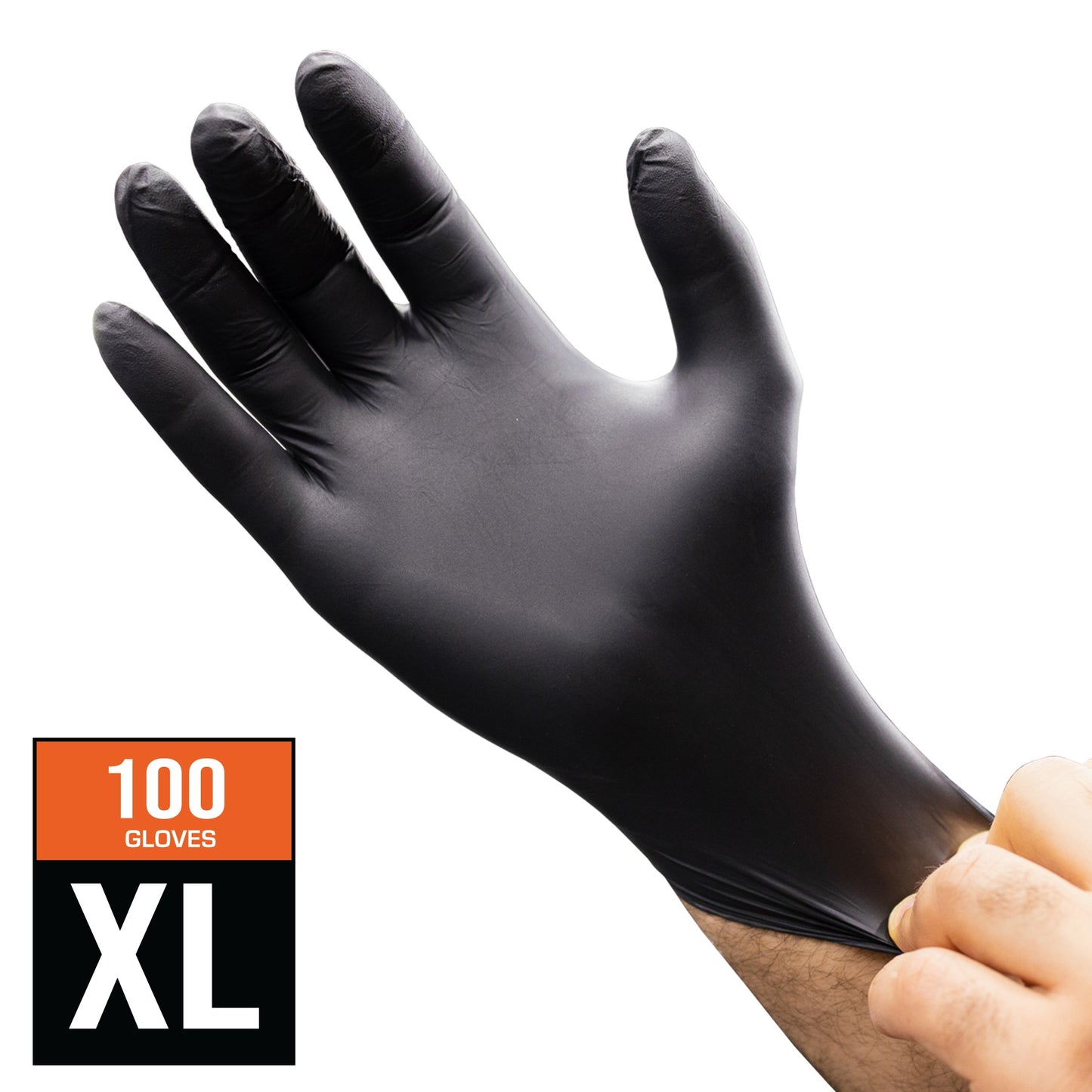 SP Tools HD Disposable Nitrile Gloves Black Large Box of 100 SP68803