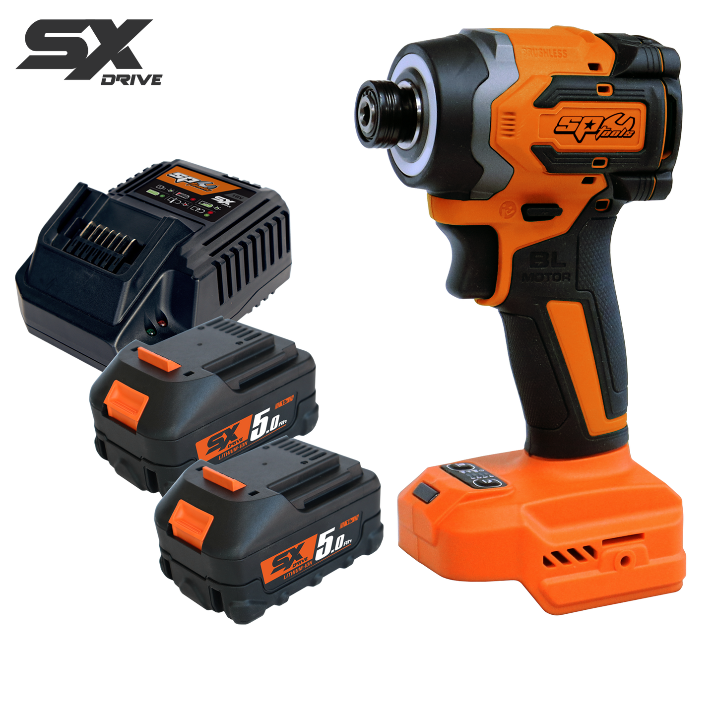SP Tools Cordless - 18V 1/4Indr Impact Driver - 5.0Ah X2 Batteries & Charger - Sx Drive SP83147