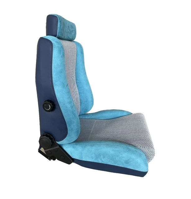 Autotecnica Grey Herringbone and Blue Support Seat SP88BBS