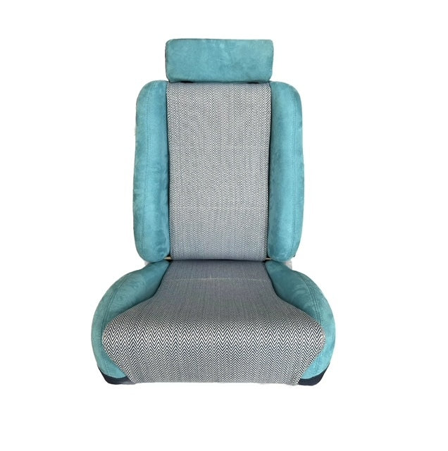 Autotecnica Grey Herringbone and Blue Support Seat SP88BBS