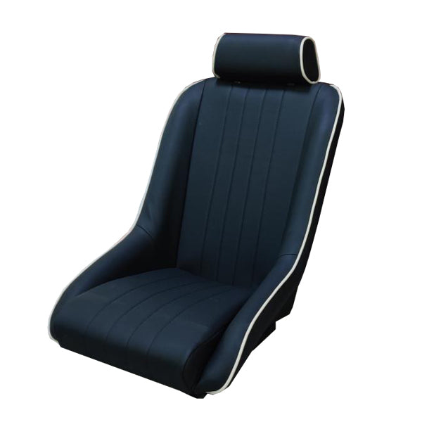 Autotecnica Sport Seat Classic Tartan PU Leather Combination Material Low Back with Head Rest and Slider SS25HTSB