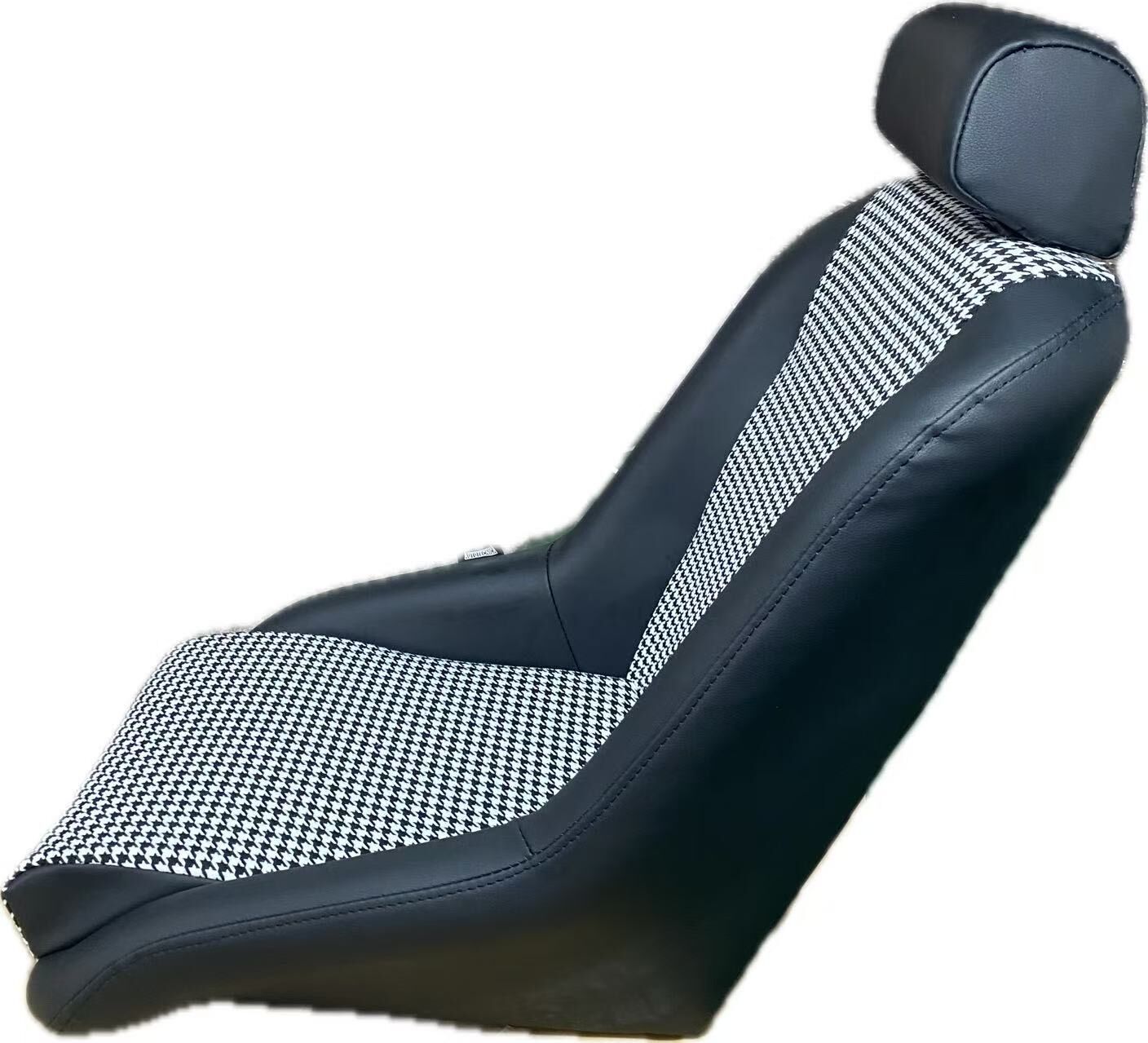 Autotecnica Sport Seat Classic Grey-Black PU Combination Material Low Back with Head Rest + Slider SS25HTS
