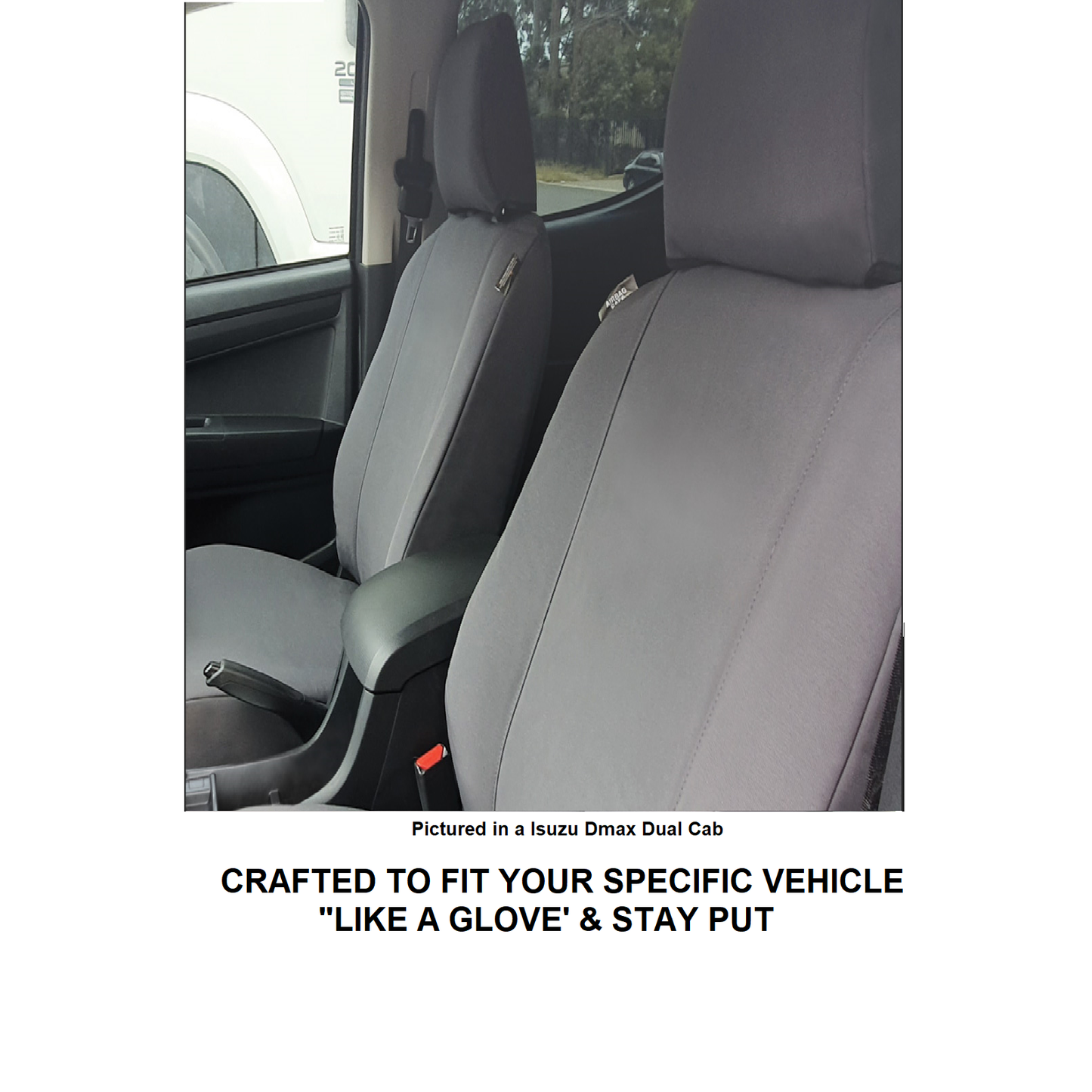 Sperling Super Tough Canvas Front Charcoal Seat Covers Suits BT50 DMax MUX 2020-On RM1224STC