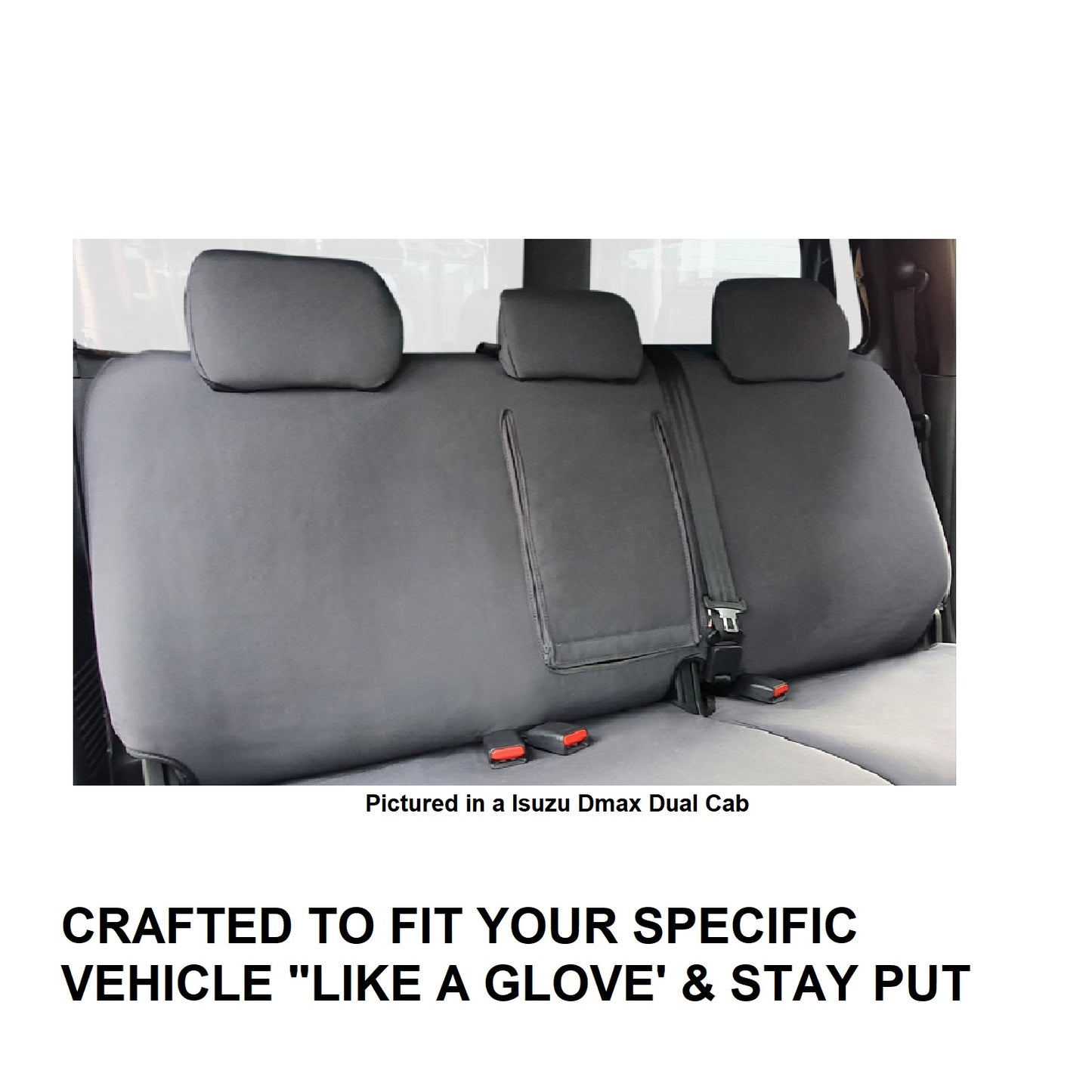 Sperling Super Tough Canvas Rear Charcoal Seat Covers Suits Triton 2015-2023 RM5018STC