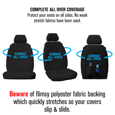 Sperling Super Tough Canvas Front Black Seat Covers Suits Hilux 2015-On RM1005STB
