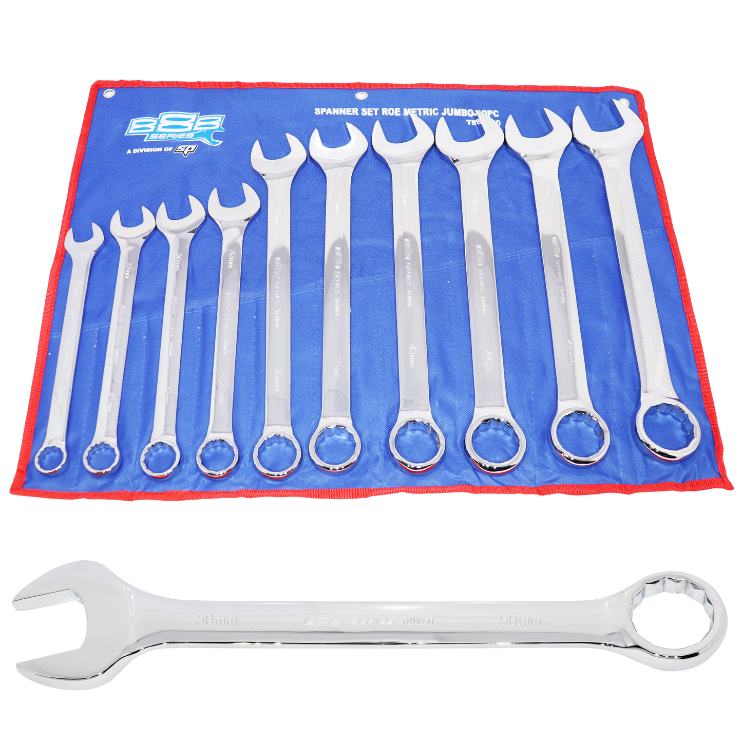 888 Tools by SP Tools Spanner Set ROE Metric Jumbo 10pc T810020