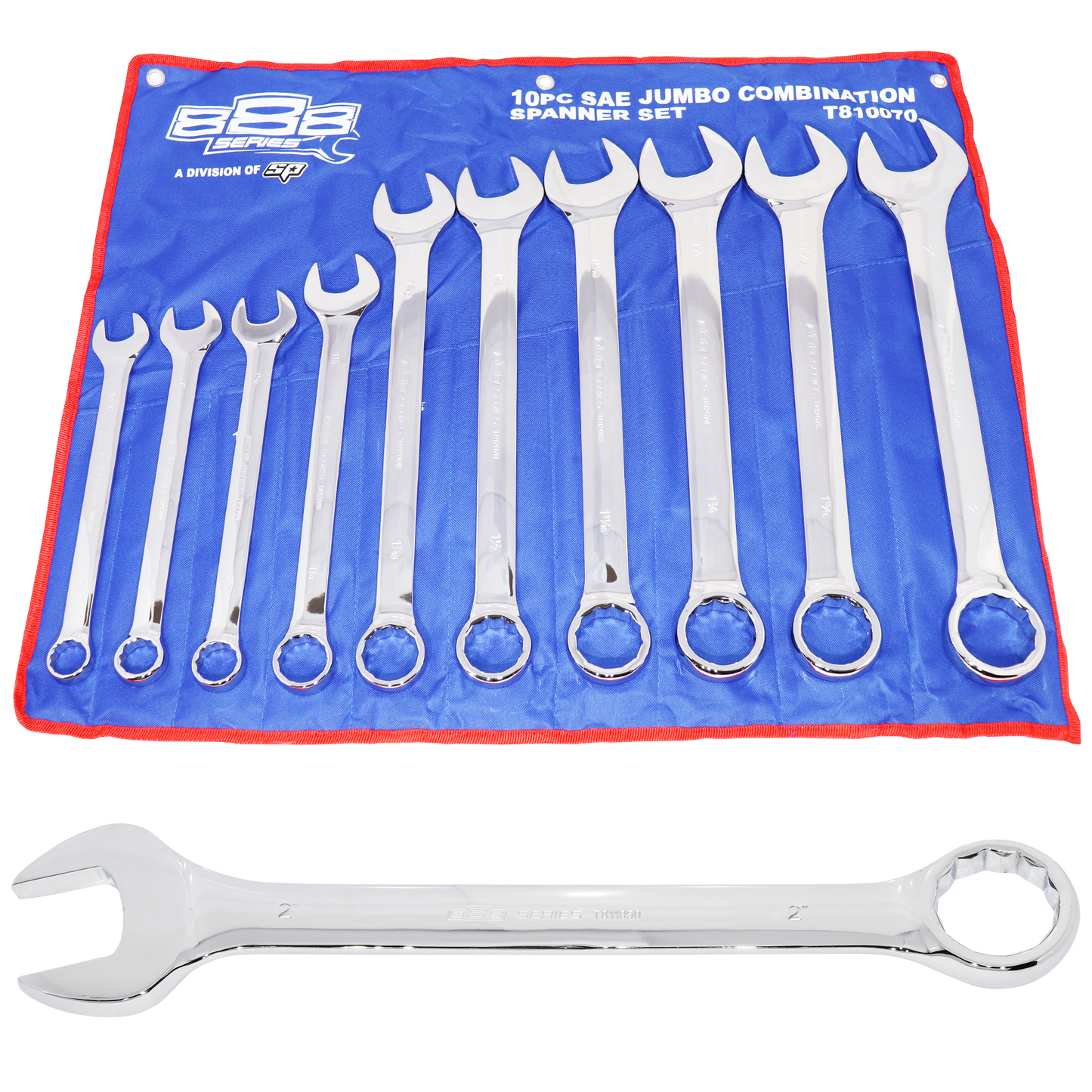 888 Tools by SP Tools Spanner Set ROE SAE Jumbo 10pc T810070