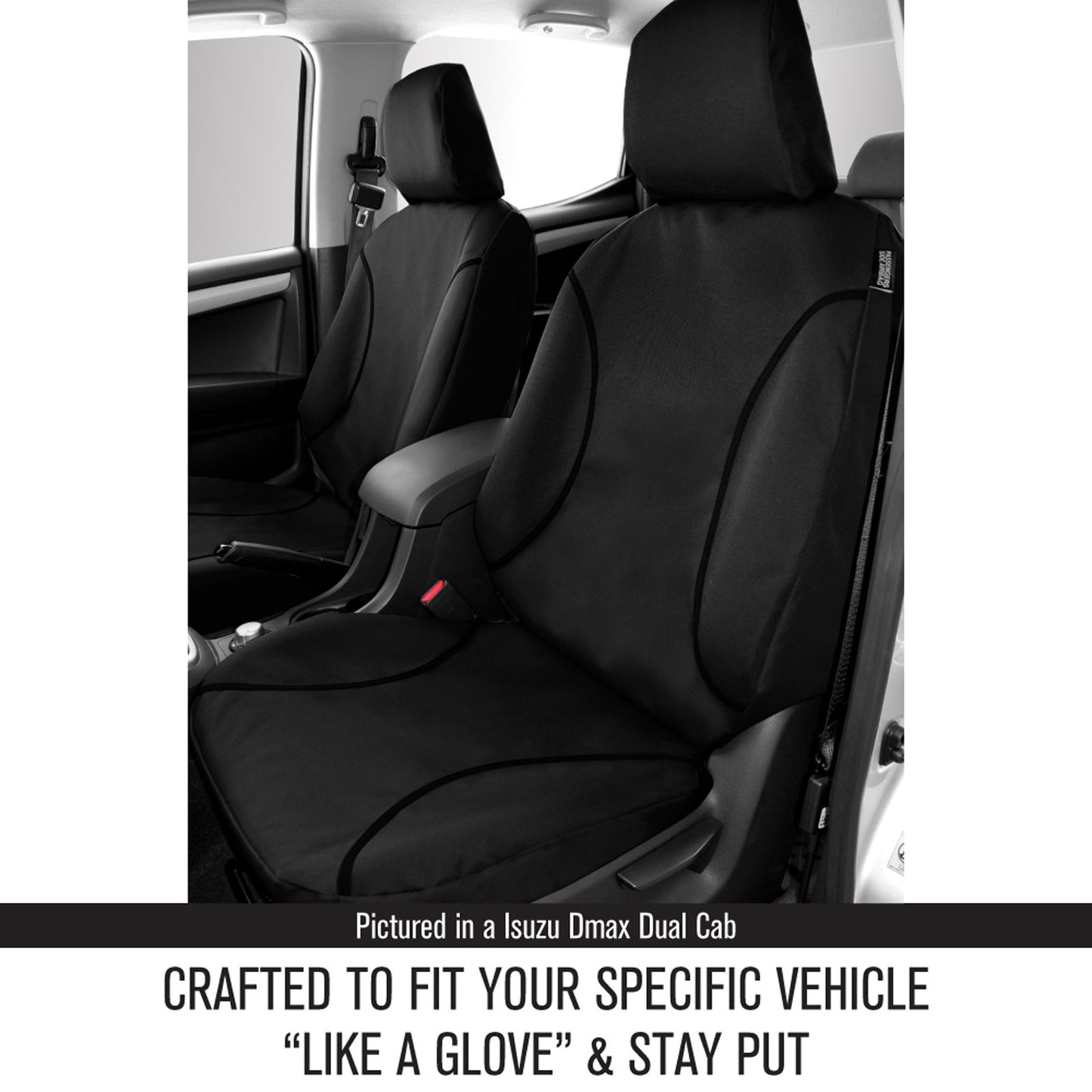 Sperling Tradies Canvas Front Black Seat Covers Suits Navara 2015-On RM1011TRB