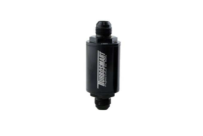 Turbosmart Turbosmart Billet Inline Fuel Filter 1.75x3.825" -10 AN Male (Black)