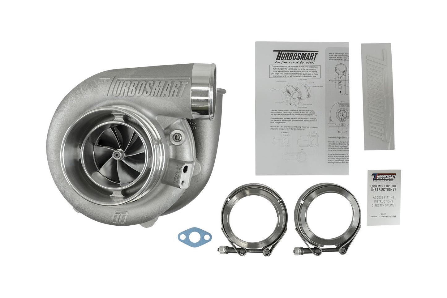 Turbosmart TS-1 Turbocharger 6870 (Kompact) V-Band 0.96AR Externally Wastegated TS-1-6870B-VB096E