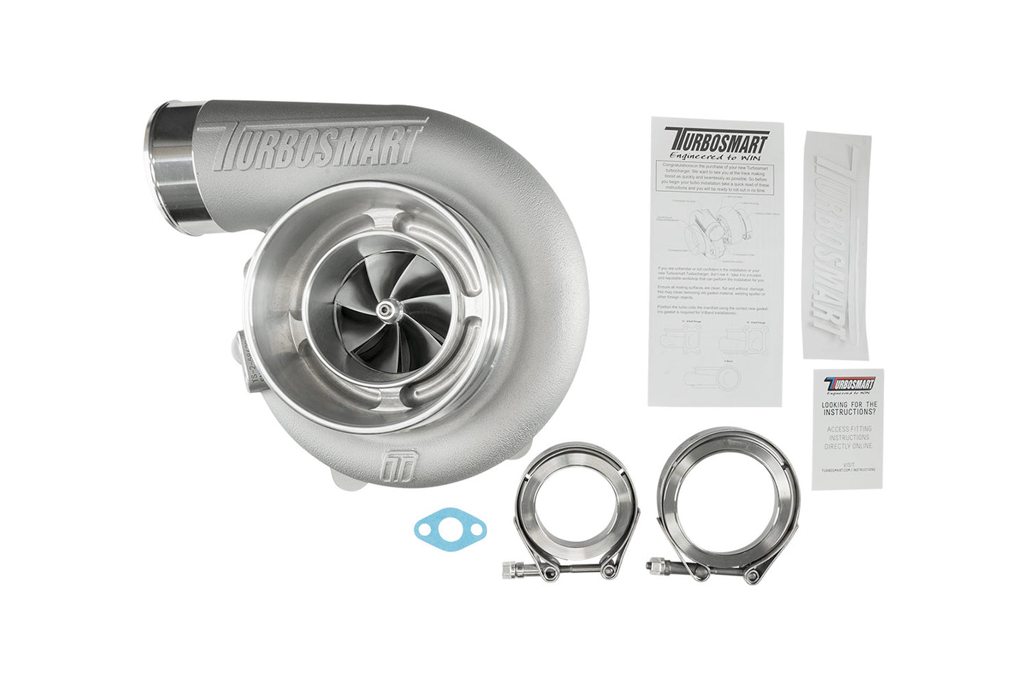 Turbosmart TS-2 Turbocharger (Water Cooled) 5862 V-Band Reverse Rotation 0.82AR Externally Wastegated TS-2-5862B-VR082E