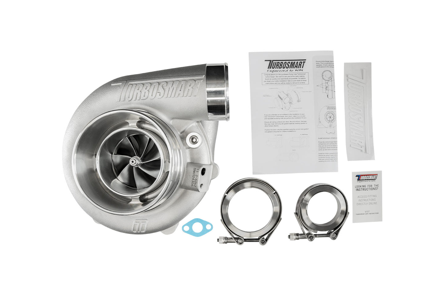 Turbosmart TS-2 Turbocharger (Water Cooled) 6262 V-Band 0.82AR Externally Wastegated TS-2-6262B-VB082E
