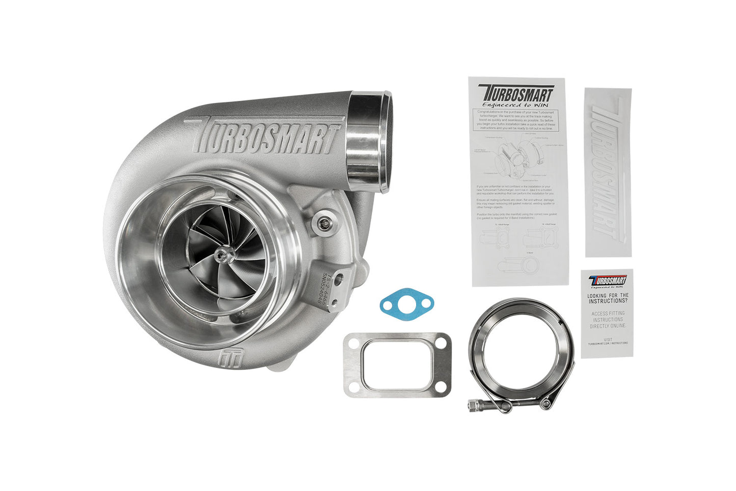 Turbosmart TS-2 Turbocharger (Water Cooled) 6466 T3 0.82AR Externally Wastegated TS-2-6466B-T3082E