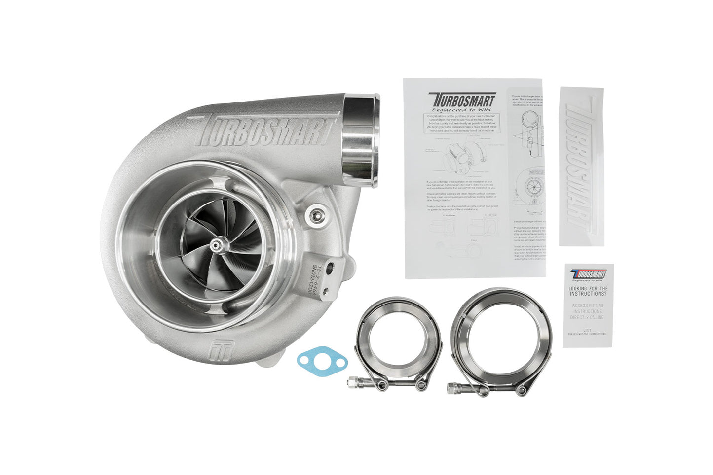Turbosmart TS-2 Turbocharger (Water Cooled) 6466 V-Band 0.82AR Externally Wastegated TS-2-6466B-VB082E