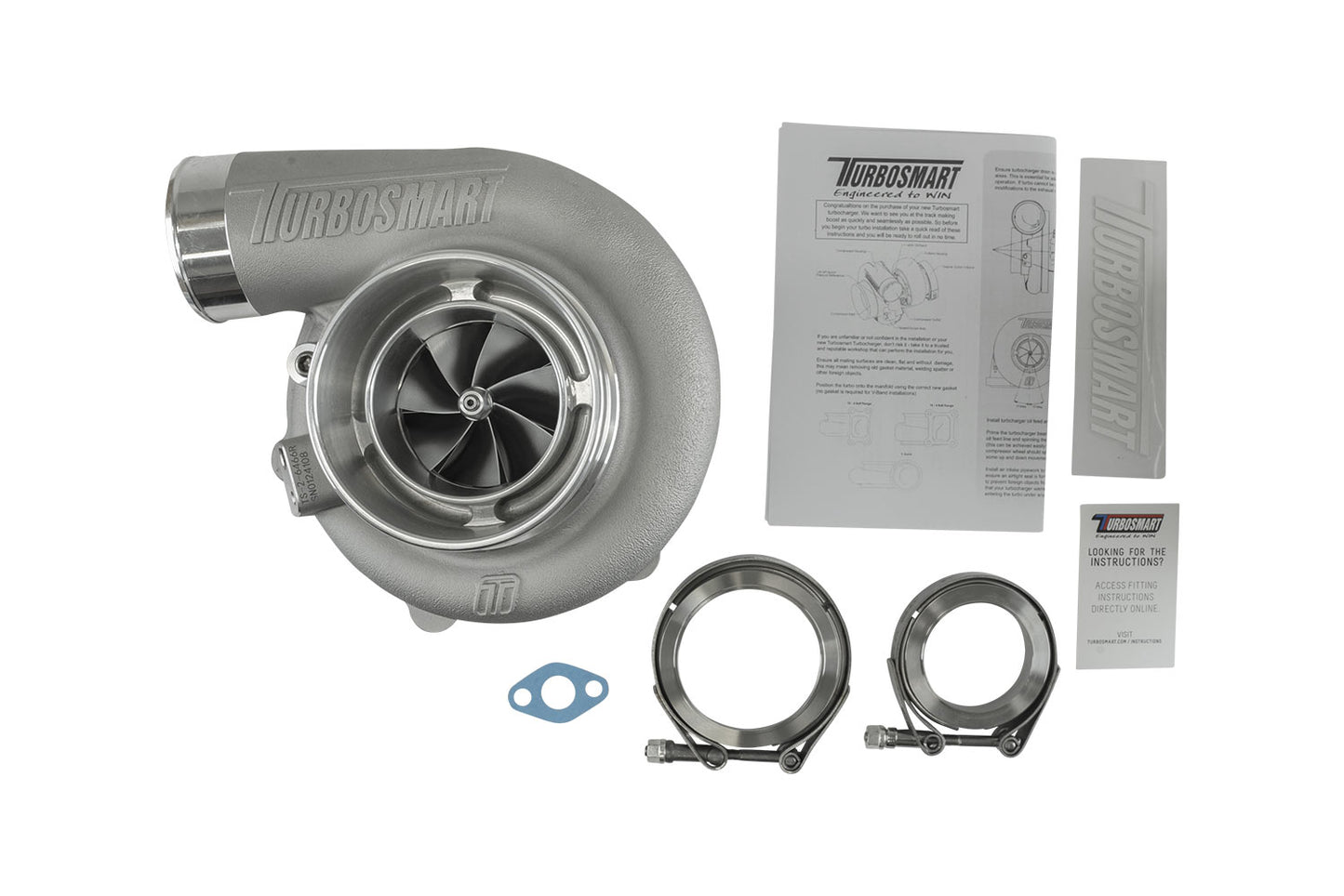 Turbosmart TS-2 Turbocharger (Water Cooled) 6466 V-Band Reverse Rotation 0.82AR Externally Wastegated TS-2-6466B-VR082E