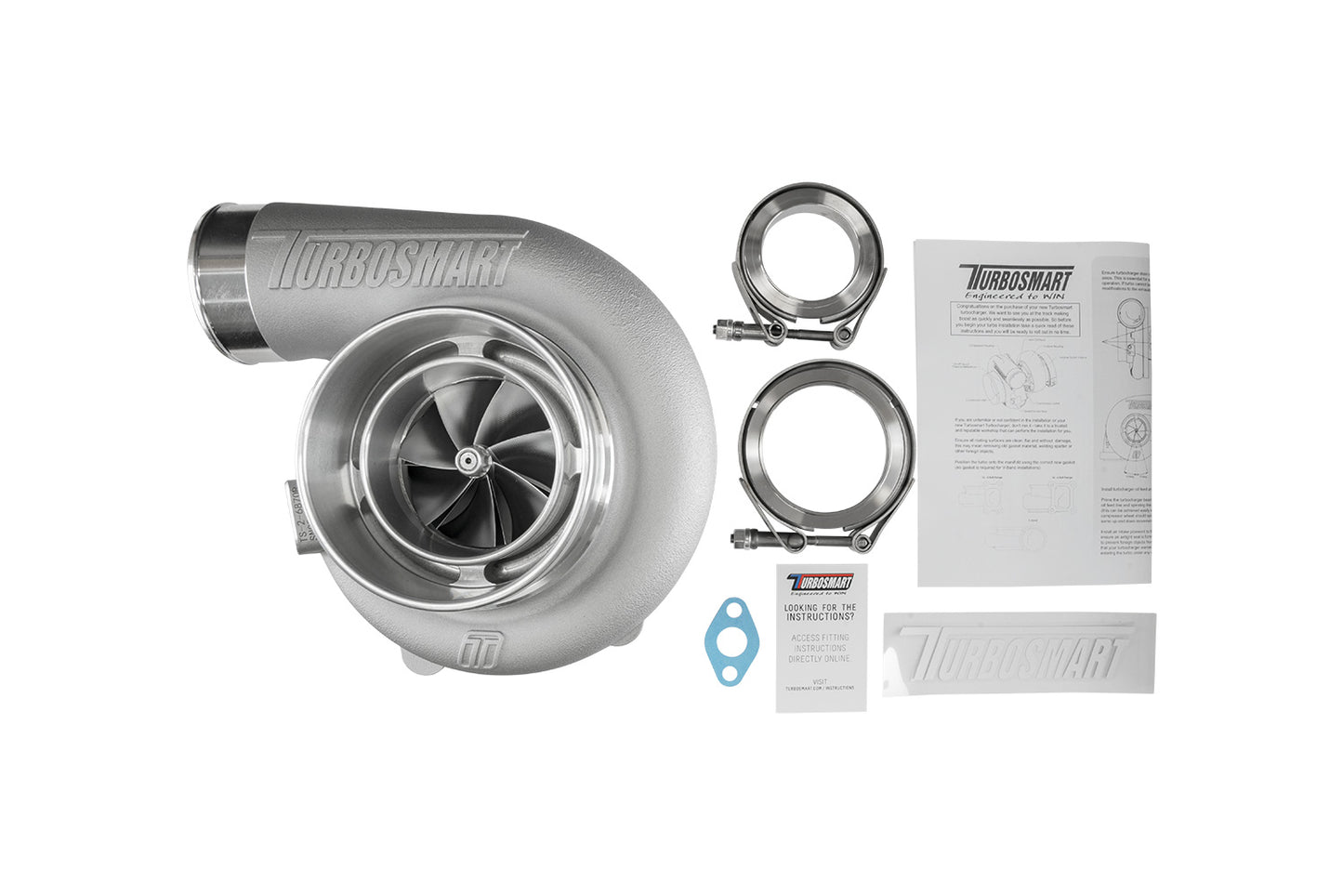 Turbosmart TS-2 Turbocharger (Water Cooled) 6870 (Kompact) V-Band Reverse Rotation 1.07AR Externally Wastegated TS-2-6870B-VR107E
