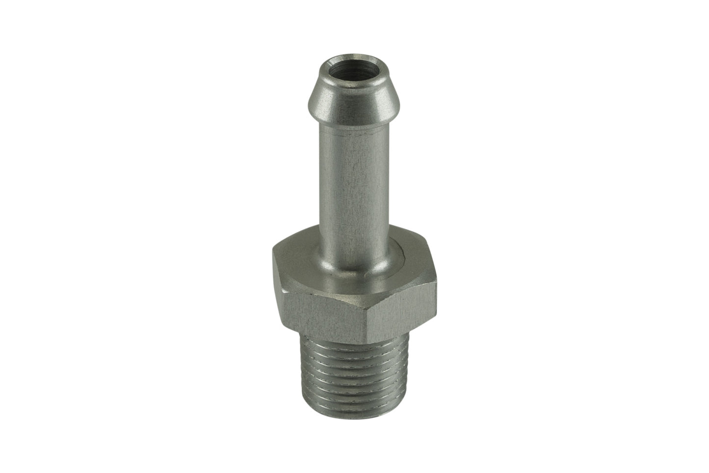 Turbosmart Fitting 6mm / 1/4in Hose End to 1/8 NPT Male Straight - Silver TS-NH-0306-CL